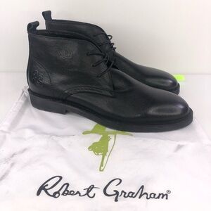 Mens Robert Graham Pieta Leather Chukka Boots Black #RG5416B Size 10.5